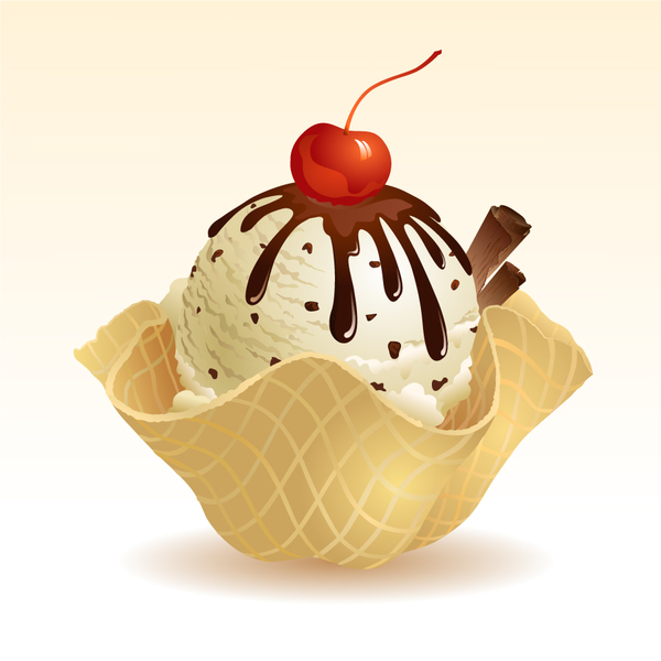 おいしいチョコレート アイス クリーム ベクター 01  