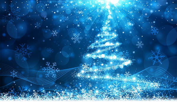 Dream christmas tree with blue xmas background vector 18  