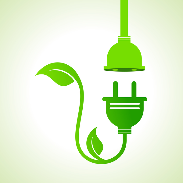 生態学的なエネルギー保全ロゴ ベクトル  