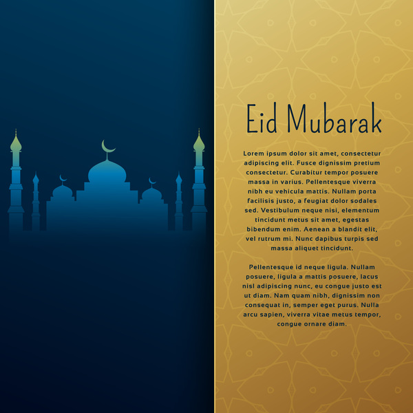 Eid mubarak styles couvrent vecteur  
