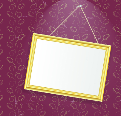 Set of Empty frame Hanging on the wall vector graphic 05  
