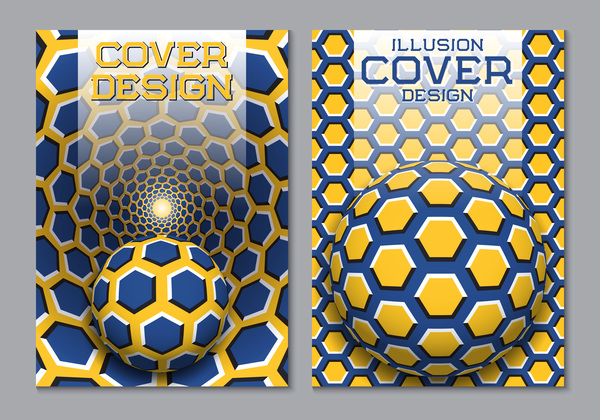 Dépliant et brochure couverture illusion design vector 16  