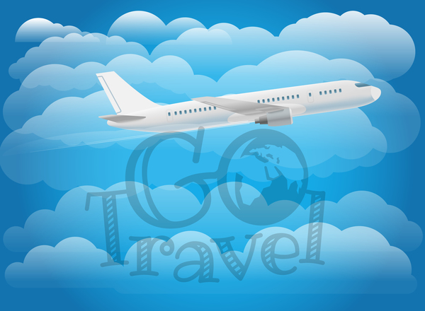Go travel background with aircraft vector  