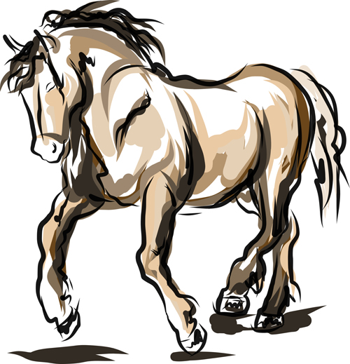 2014 horses creative design vector 04  