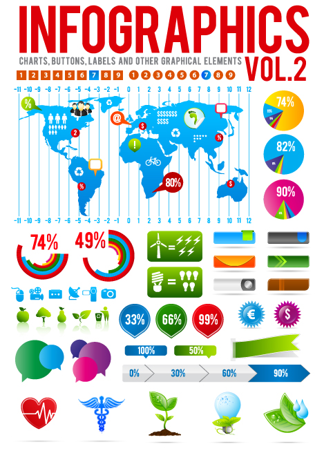 Infographics with Economy elements vector graphics 02  