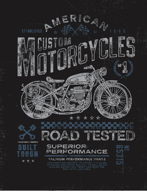 Motorcycle retro posters creative vector graphics 09  
