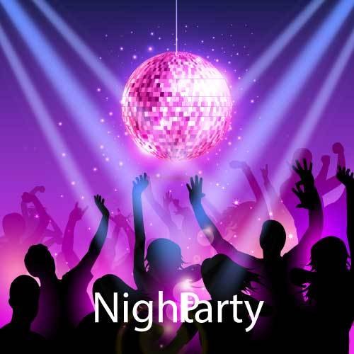 Night party background vector material  