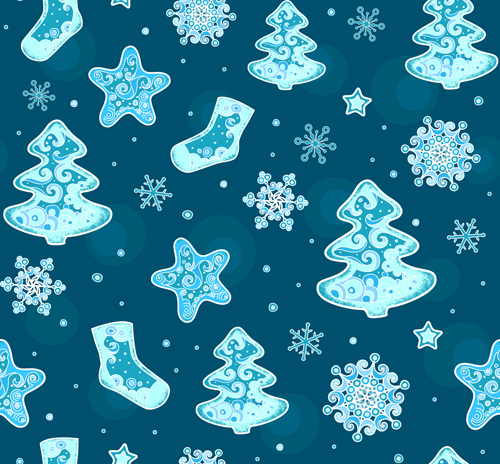 Pattern christmas elements seamless vector 04  