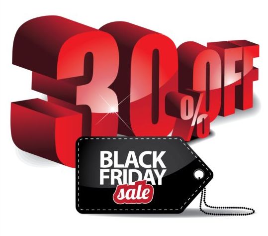Percentage off with black friday sale tags vector 03  