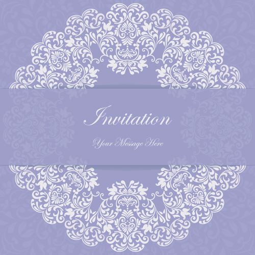 Purple floral ornaments cards vector 04  