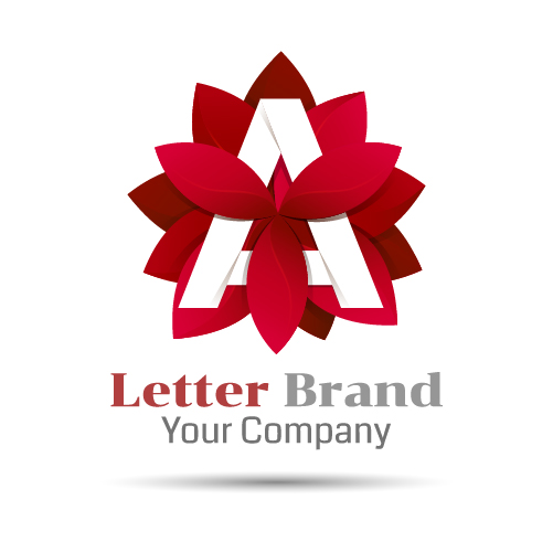 Красная буква бренда логотип дизайн вектора  