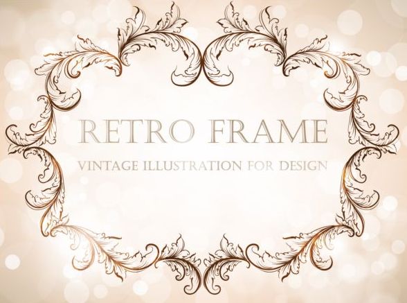 Retro frame vintage illustration vector 05  
