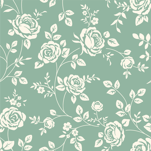 Retro roses seamless patterns design vector 03  