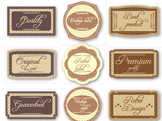 Retro style creative labels vector 02  