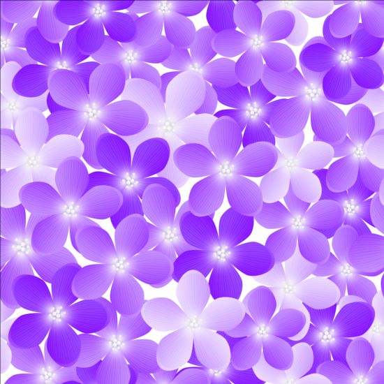 Motif sans soudure avec vecteur de fleurs violettes  