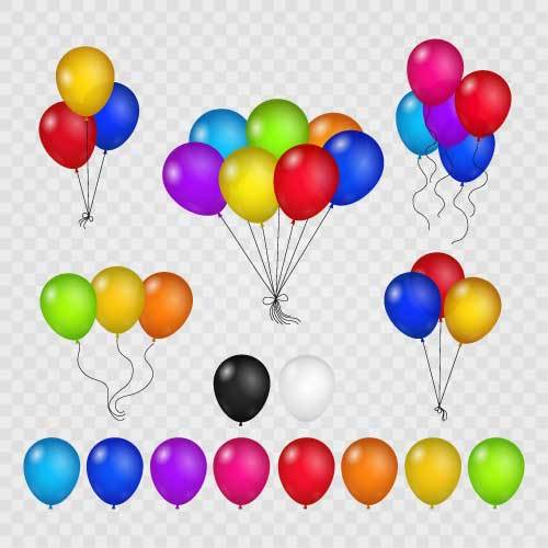 Satz der farbigen Ballonvektorillustration  