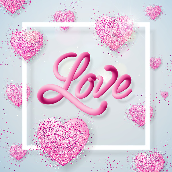 Shiny heart with white valentine background vector  