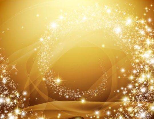 Shiny star light with golden background vector  