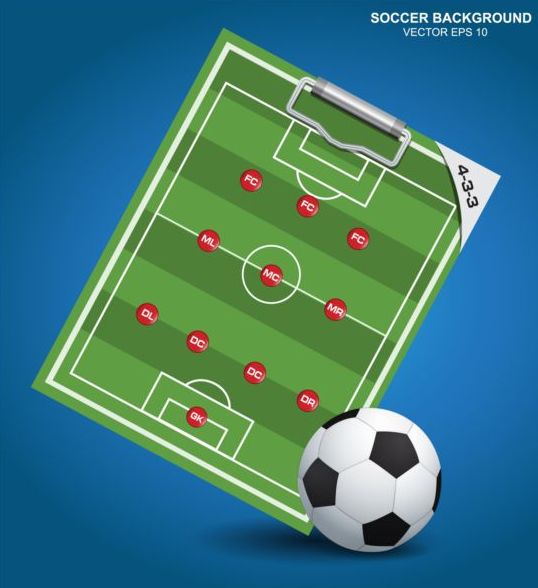 Soccer background with strategy vectors design 02  