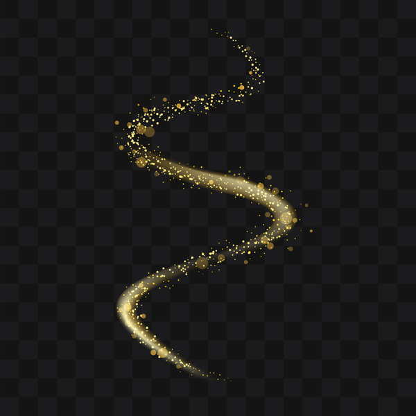 Mousseux particules dorées ondulées vector illustration 05  