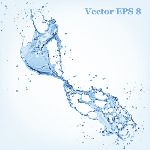 Transparent water splash effect vector background 13  