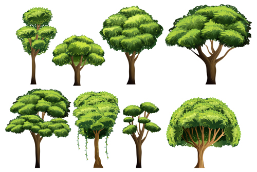 Various tree vectors material set 02  