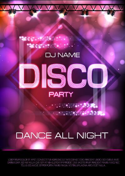 Vektor Nacht Club Disco-Party Plakat Vorlage 12  