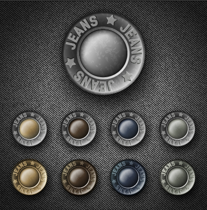 Vintage jeans button vector  