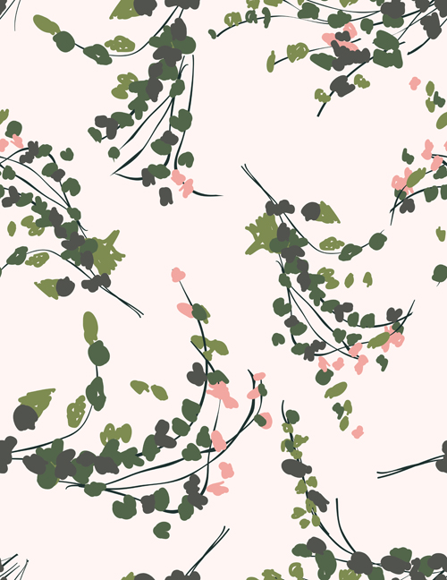 Vintage plant seamless pattern vectors 03  