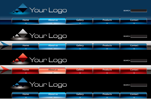 Web sites menu vectors material set 01  