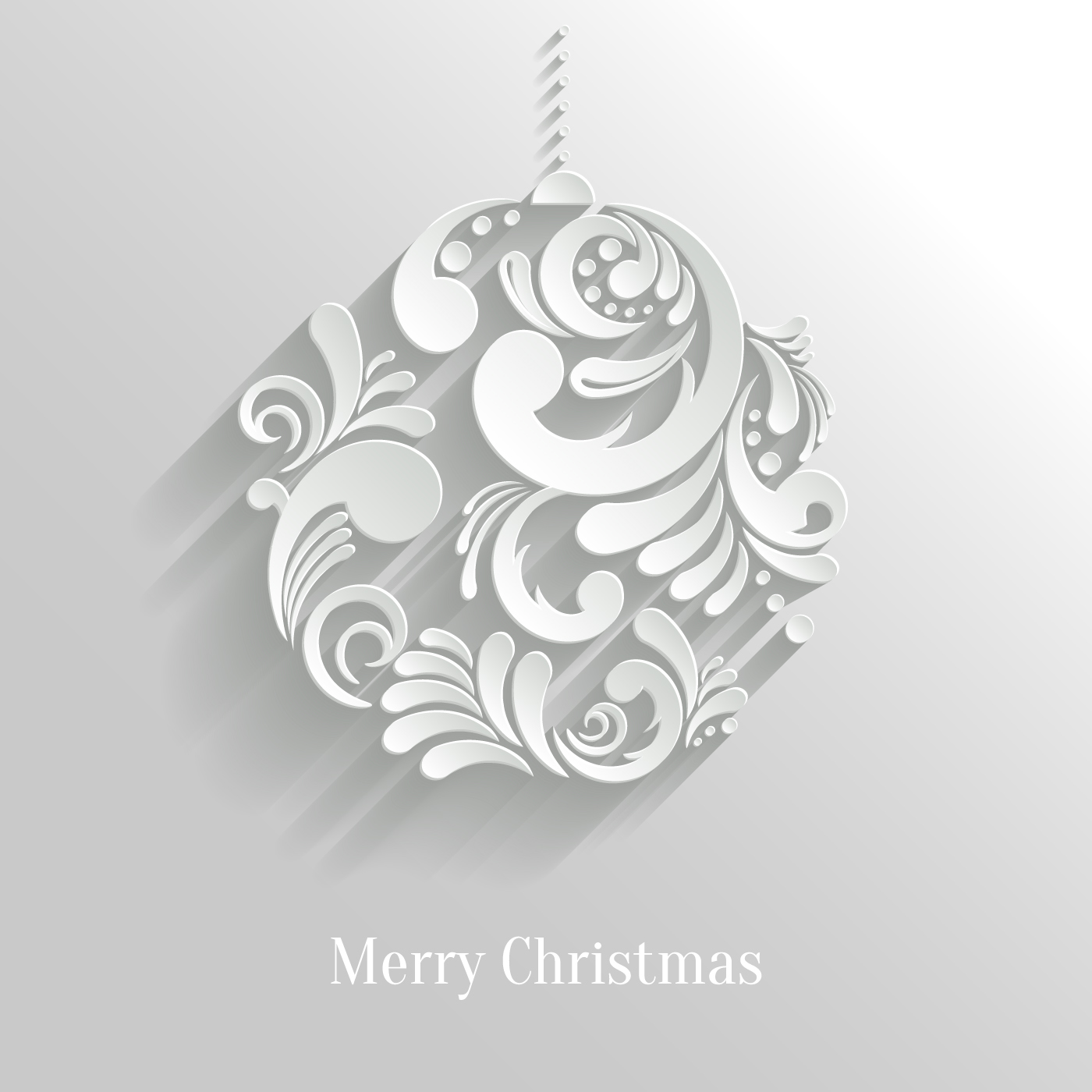 Paper Floral White Christmas Backgrounds Vector 02  
