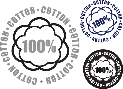 100% cotton premium quality labels vector 04  