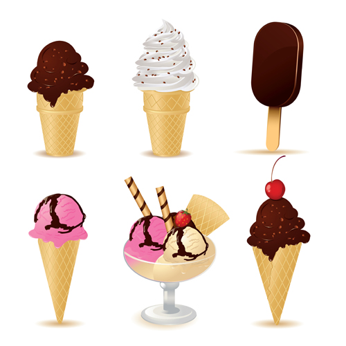Ice cream Labels design vector 05  
