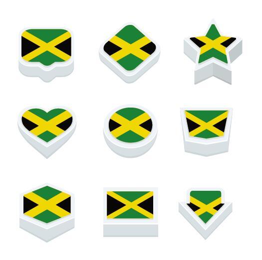 jamaica styles button vector  
