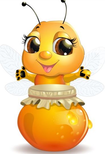 사랑 스러운 만화 꿀벌 세트 벡터 26  