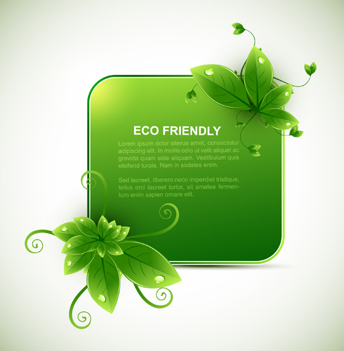 Eco design elements vector cards 01  