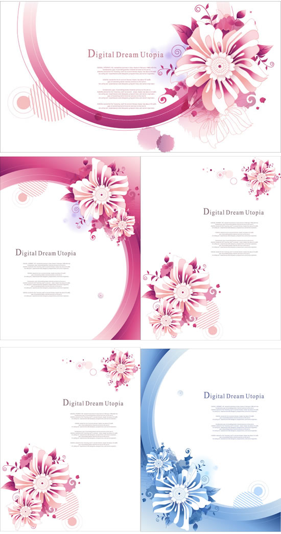 Flowers arc poster background vector  