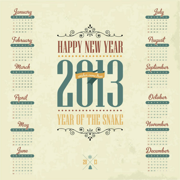 Vector of 2013 Year Calendar design elememnts 02  