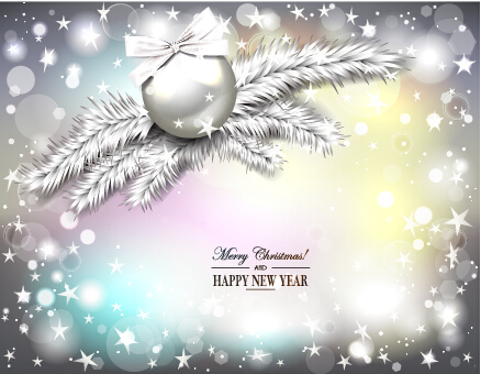 2015 New year and christmas baubles shiny background 03  