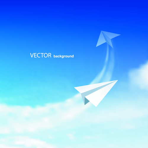 Blue Sky & white cloud background Vector 04  