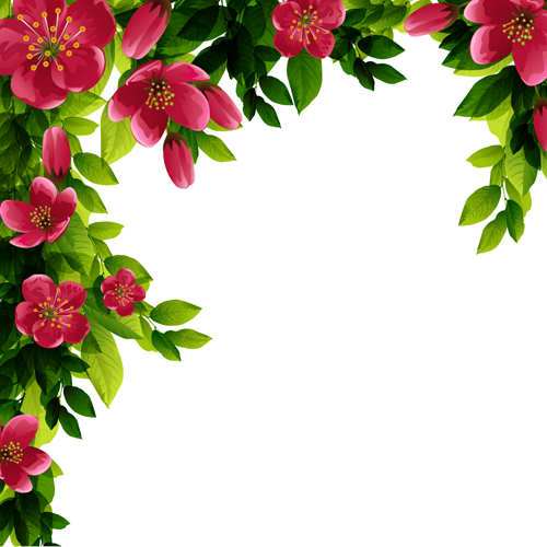 Beautiful red flower vector background 06  