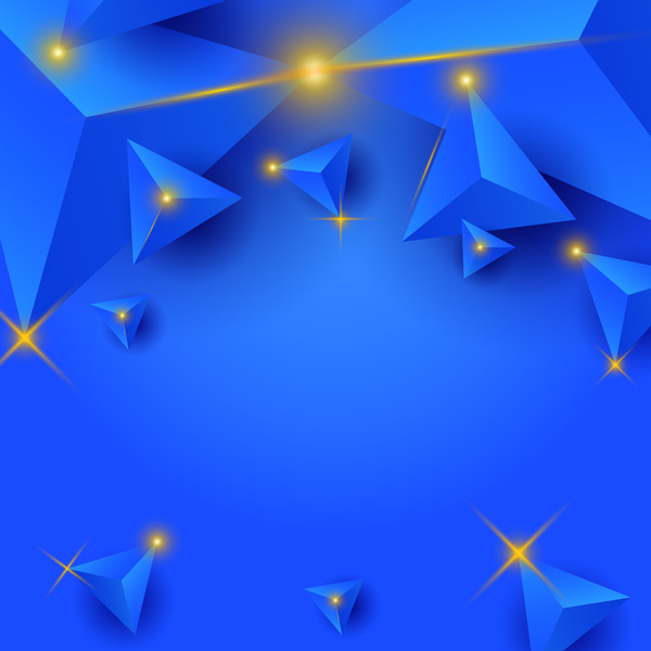 Blauer Dreieckhintergrund mit Sternlichtvektor 01  