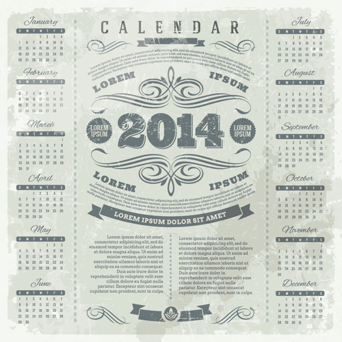 Calendar 2014 vector huge collection 14  