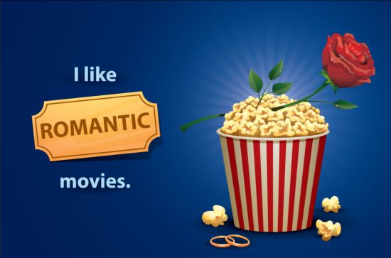 Kino und Popcorn-Eimer vektorisch Hintergrund 08  