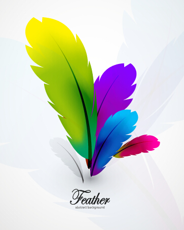 Colored feathers art background 02  