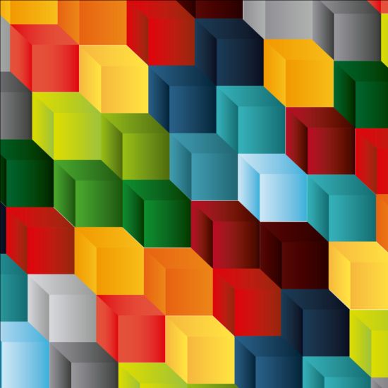 Vettore di modello cubo di Rubik colorato  