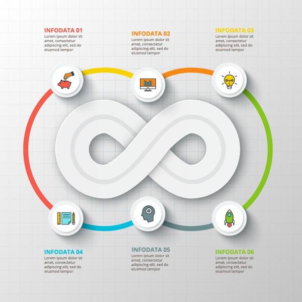 Creative round infographic modern design vector 01  