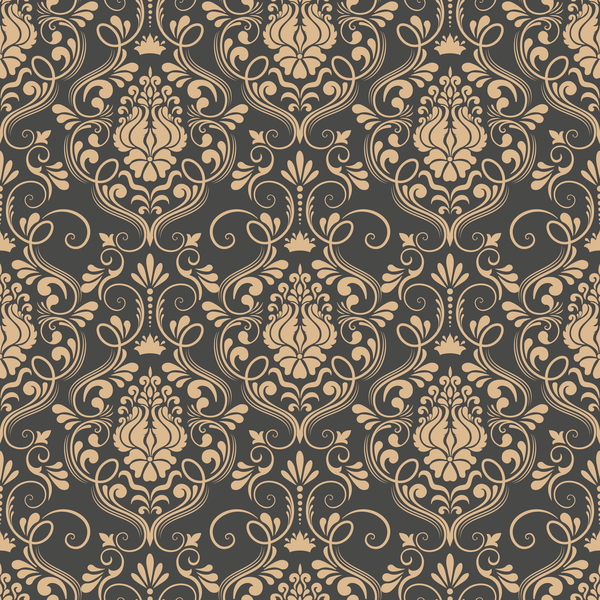 Decorative damask seamless pattern vector material 01  