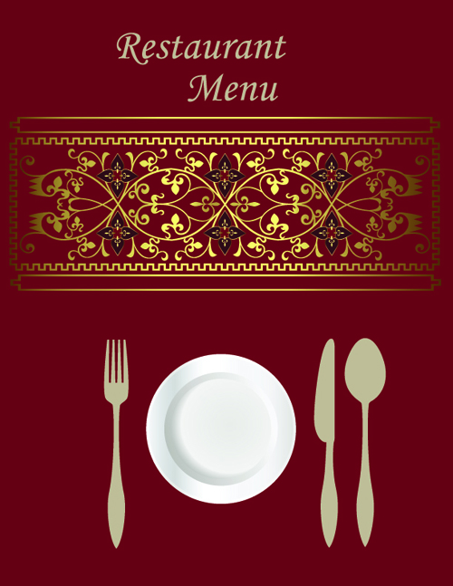Exquisite Restaurant menu cover vector set 01  