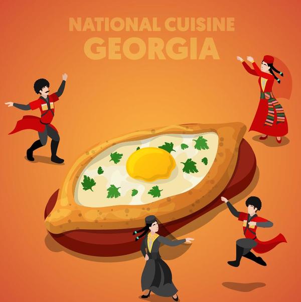 Georgia cuisine vector design  